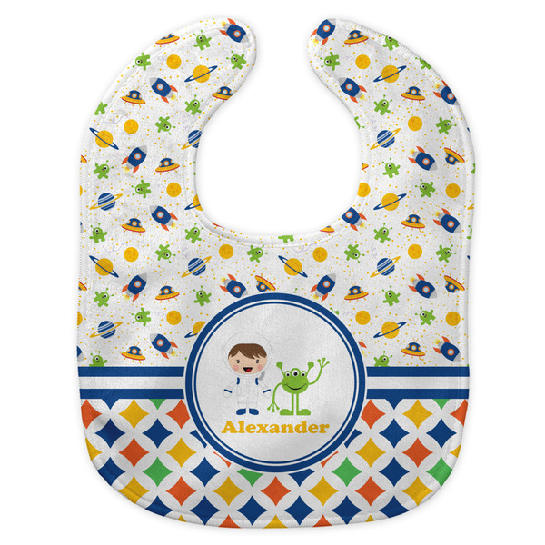 Boy's Space & Geometric Print New Bib Flat Approval