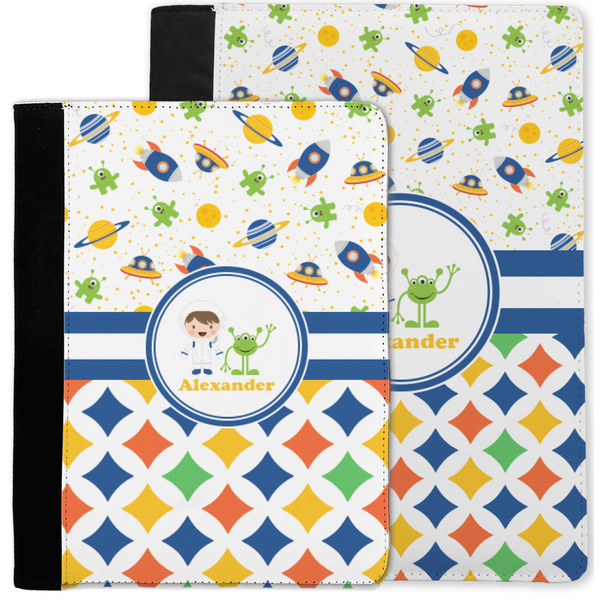 Boy's Space & Geometric Print Notebook Padfolio - MAIN