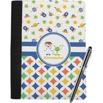 Boy's Space & Geometric Print Notebook Padfolio - Large w/ Name or Text