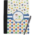 Boy's Space & Geometric Print Notebook Padfolio - Large w/ Name or Text
