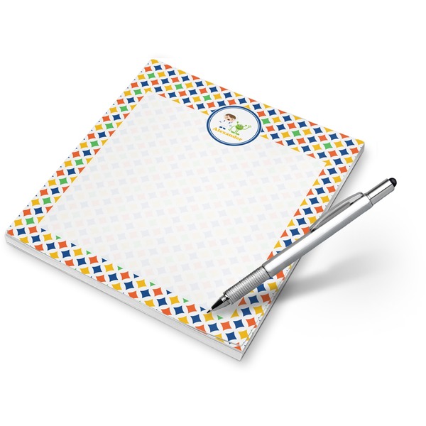 Custom Boy's Space & Geometric Print Notepad (Personalized)