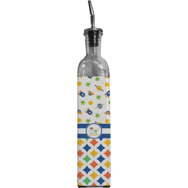Custom Boy's Space & Geometric Print Oil Dispenser Bottle (Personalized)
