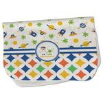 Boy's Space & Geometric Print Burp Cloth - Fleece w/ Name or Text