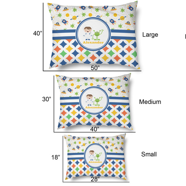 Boy's Space & Geometric Print Outdoor Dog Beds - SIZE CHART