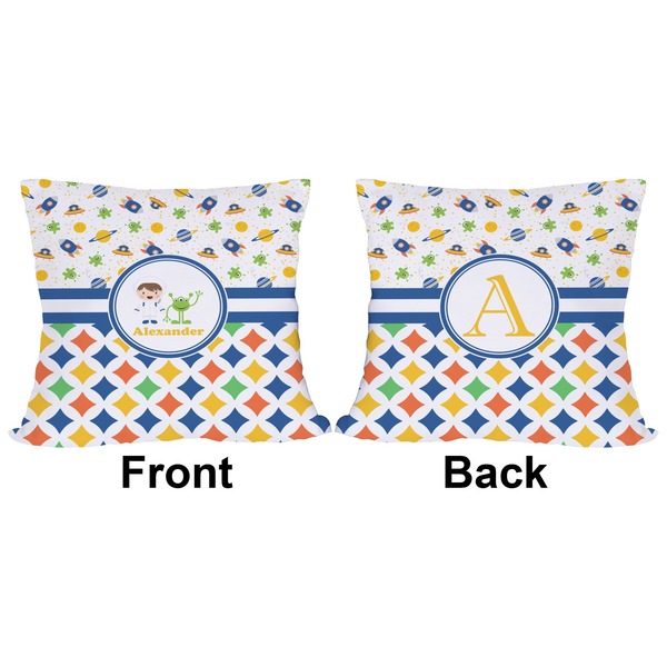 Boy's Space & Geometric Print Outdoor Pillow - 20x20