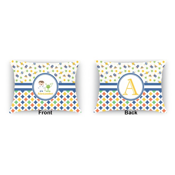 Boy's Space & Geometric Print  Outdoor Rectangular Throw Pillow (Front and Back)