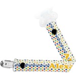 Boy's Space & Geometric Print Pacifier Clip (Personalized)