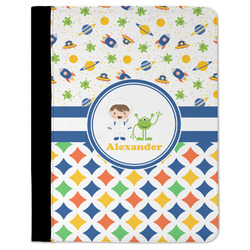 Boy's Space & Geometric Print Padfolio Clipboard - Large (Personalized)