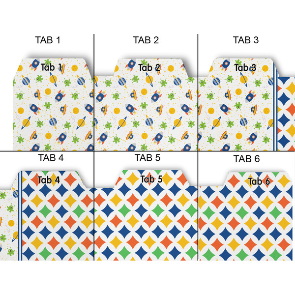 Boy's Space & Geometric Print Page Dividers - Set of 6 - Approval
