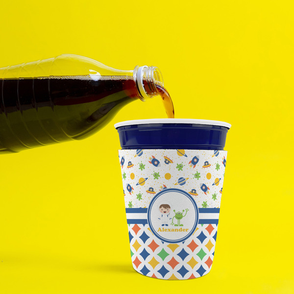 Boy's Space & Geometric Print Party Cup Sleeves - without bottom - Lifestyle