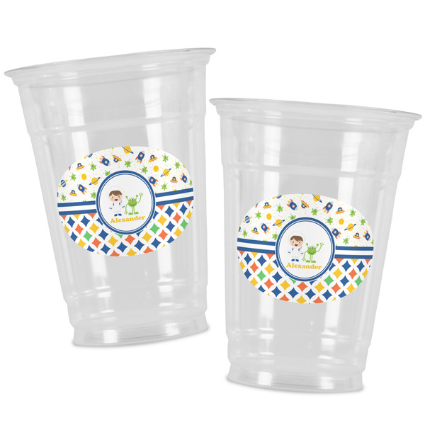 Boy's Space & Geometric Print Party Cups - 16oz - Alt View