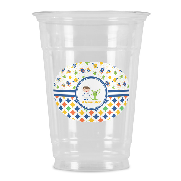 Custom Boy's Space & Geometric Print Party Cups - 16oz (Personalized)