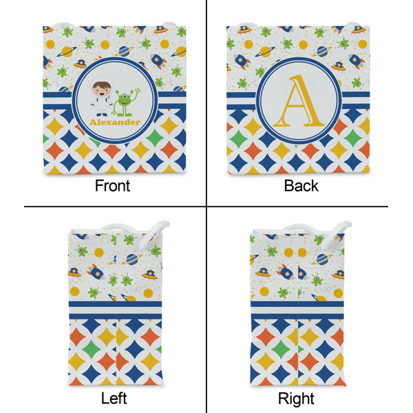 Boy's Space & Geometric Print Party Favor Gift Bag - Gloss - Approval