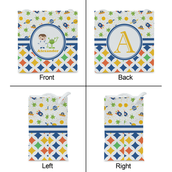 Boy's Space & Geometric Print Party Favor Gift Bag - Matte - Approval