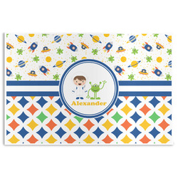 Boy's Space & Geometric Print Disposable Paper Placemats (Personalized)