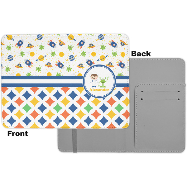Boy's Space & Geometric Print Passport Holder - Apvl
