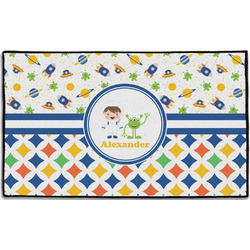 Boy's Space & Geometric Print Door Mat - 60"x36" (Personalized)