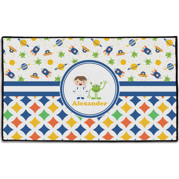 Custom Boy's Space & Geometric Print Door Mat - 60"x36" (Personalized)