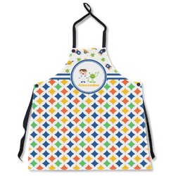 Boy's Space & Geometric Print Apron Without Pockets w/ Name or Text