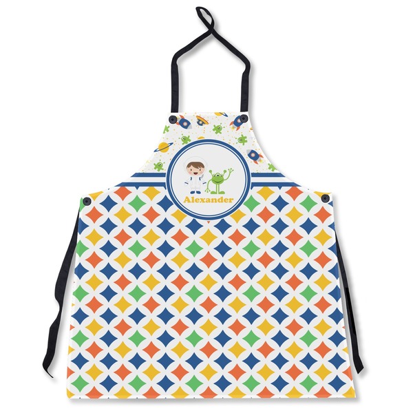 Boy's Space & Geometric Print Personalized Apron