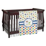 Boy's Space & Geometric Print Baby Blanket (Personalized)