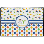 Boy's Space & Geometric Print Door Mat - 36"x24" (Personalized)