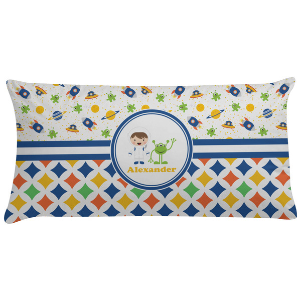 Custom Boy's Space & Geometric Print Pillow Case - King (Personalized)