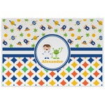 Boy's Space & Geometric Print Laminated Placemat w/ Name or Text