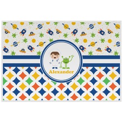 Boy's Space & Geometric Print Laminated Placemat w/ Name or Text