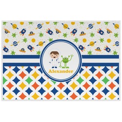 Boy's Space & Geometric Print Laminated Placemat w/ Name or Text