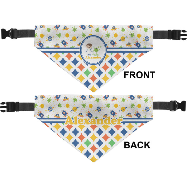 Boy's Space & Geometric Print Pet Bandana Approval