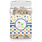 Boy's Space & Geometric Print Dog Treat Jar (Personalized)