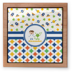 Boy's Space & Geometric Print Pet Urn w/ Name or Text