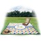 Boy's Space & Geometric Print Picnic Blanket - with Basket Hat and Book - in Use