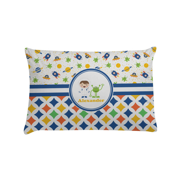 Custom Boy's Space & Geometric Print Pillow Case - Standard (Personalized)