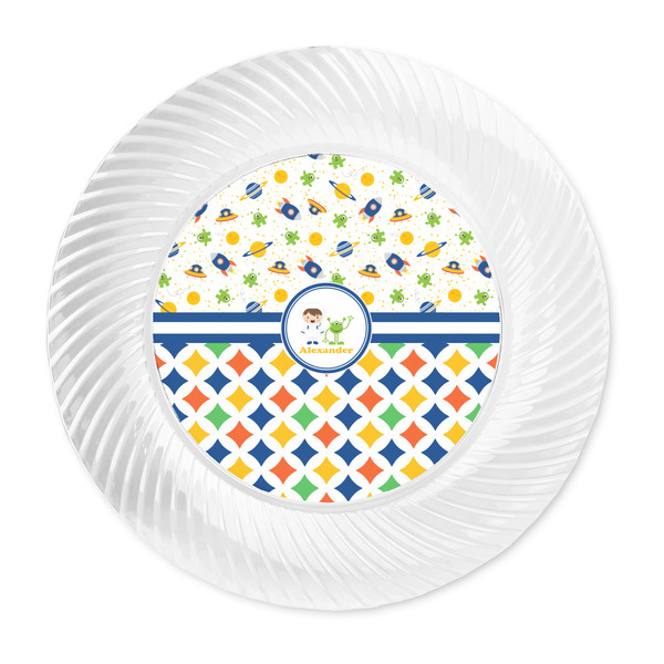 Boy's Space & Geometric Print Plastic Party Dinner Plates - Approval