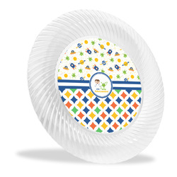 Boy's Space & Geometric Print Plastic Party Dinner Plates - 10" (Personalized)