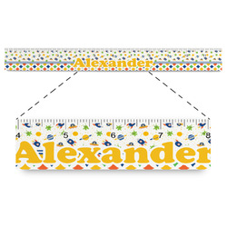 Boy's Space & Geometric Print Plastic Ruler - 12" (Personalized)