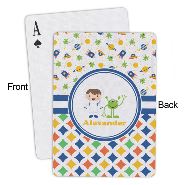 Boy's Space & Geometric Print Playing Cards - Approval