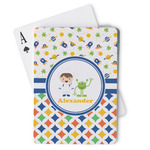 Boy's Space & Geometric Print Playing Cards (Personalized)