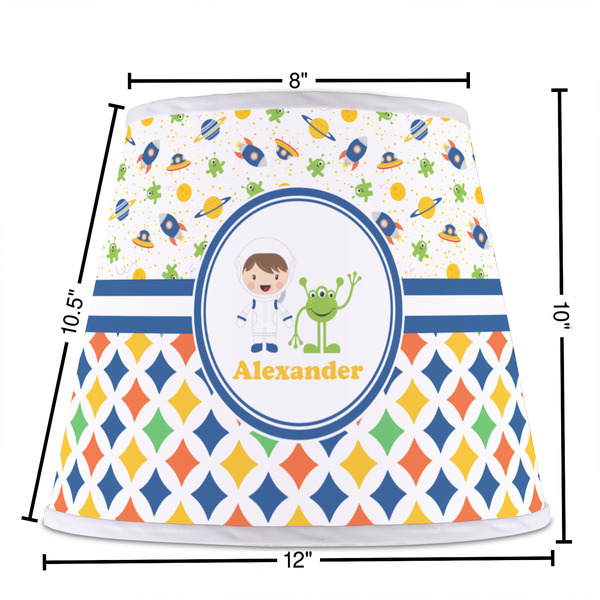 Boy's Space & Geometric Print Poly Film Empire Lampshade - Dimensions
