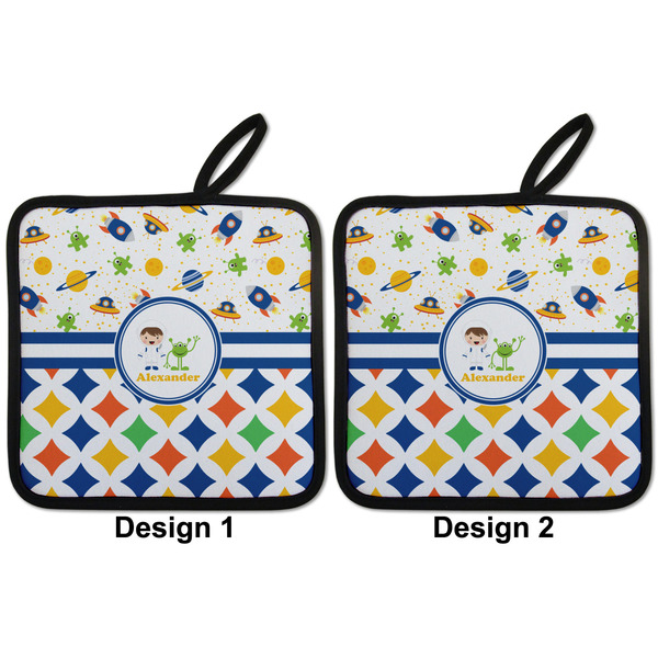 Boy's Space & Geometric Print Pot Holders - Set of 2 APPROVAL
