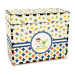 Boy's Space & Geometric Print Wood Recipe Box - Full Color Print (Personalized)