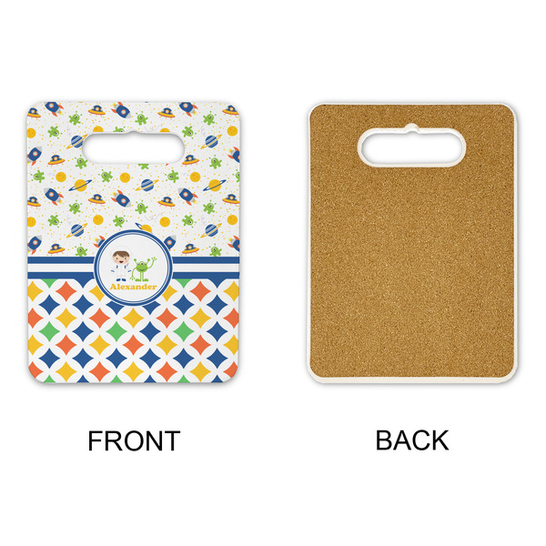 Boy's Space & Geometric Print Rectangle Trivet with Handle - APPROVAL