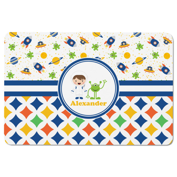 Boy's Space & Geometric Print Rectangular Fridge Magnet - FRONT