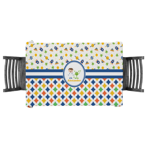 Custom Boy's Space & Geometric Print Tablecloth - 58"x58" (Personalized)
