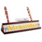 Boy's Space & Geometric Print Red Mahogany Nameplates with Business Card Holder - Angle
