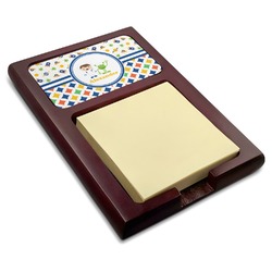 Boy's Space & Geometric Print Red Mahogany Sticky Note Holder (Personalized)