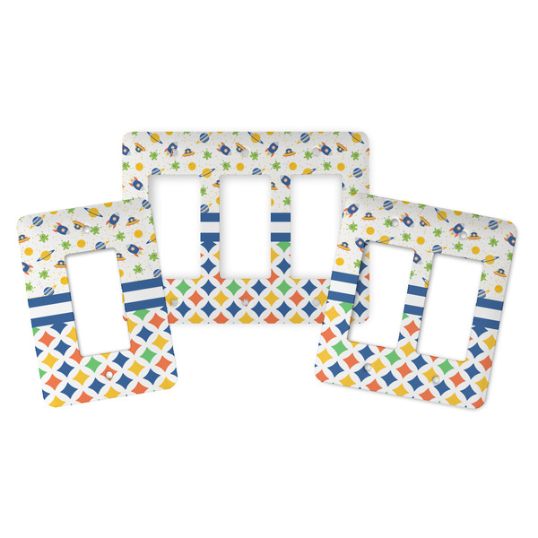 Boy's Space & Geometric Print Rocker Light Switch Covers - Parent - ALL VARIATIONS