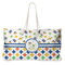 Boy's Space & Geometric Print Large Rope Tote Bag - Front View